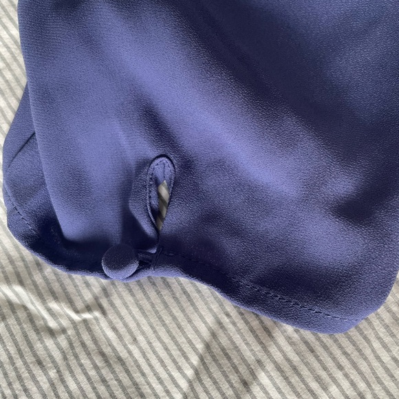 Aritzia Blue A-Line Midi Dress V-Neck fully lined wrap dress - Picture 8 of 9